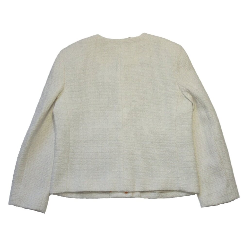 NWT J.Crew Lady Jacket in Ivory Maritime Tweed Collarless Wool Blend 12 - Picture 6 of 8